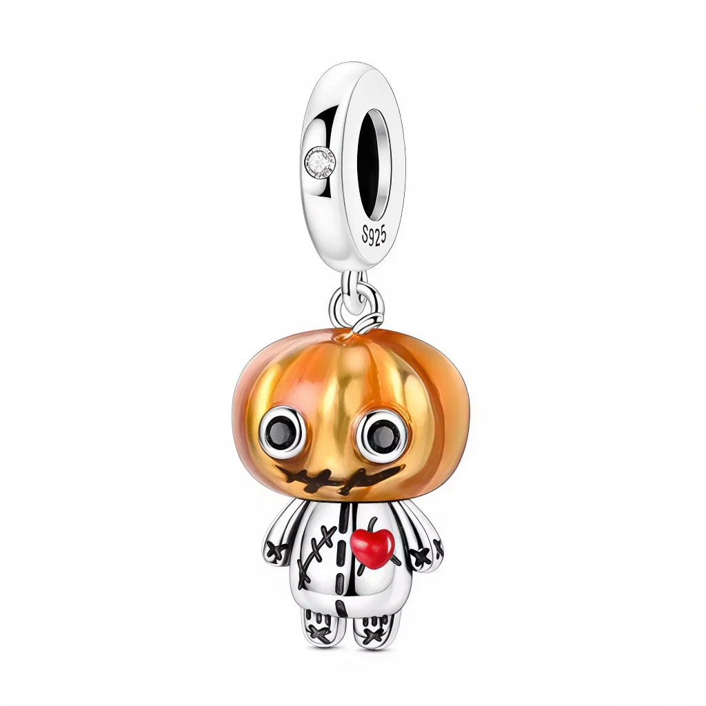 Red Heart Pumpkin Doll Pendant Charm 