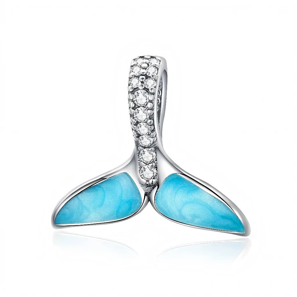 Blue Ocean Whale Tail Charm Pendant