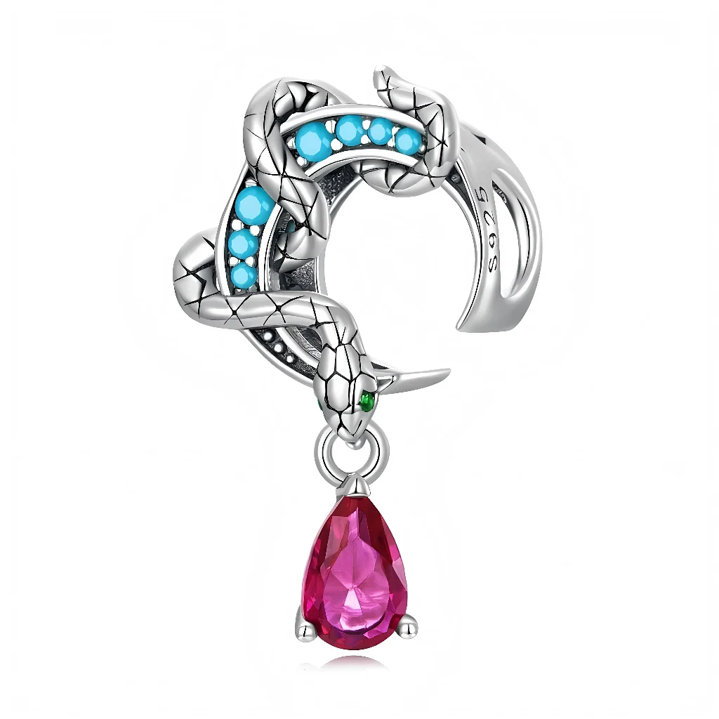 Charm Pendant - Mystic Serpent and Crescent Moon