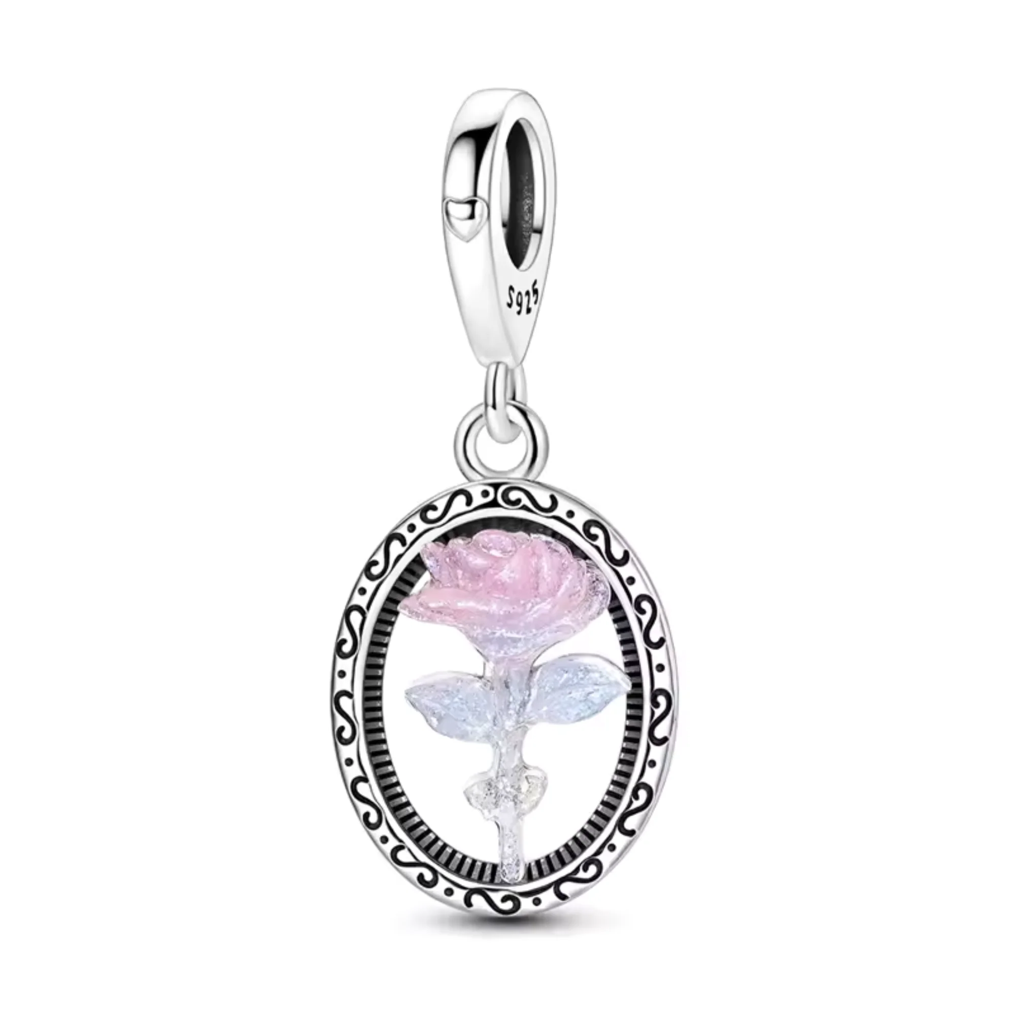 Oval Elegance Rose Charm – Blue and Purple Gradient