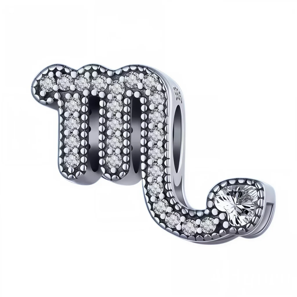 Charm - Scorpio Astrological Sign Silver with Rhinestones