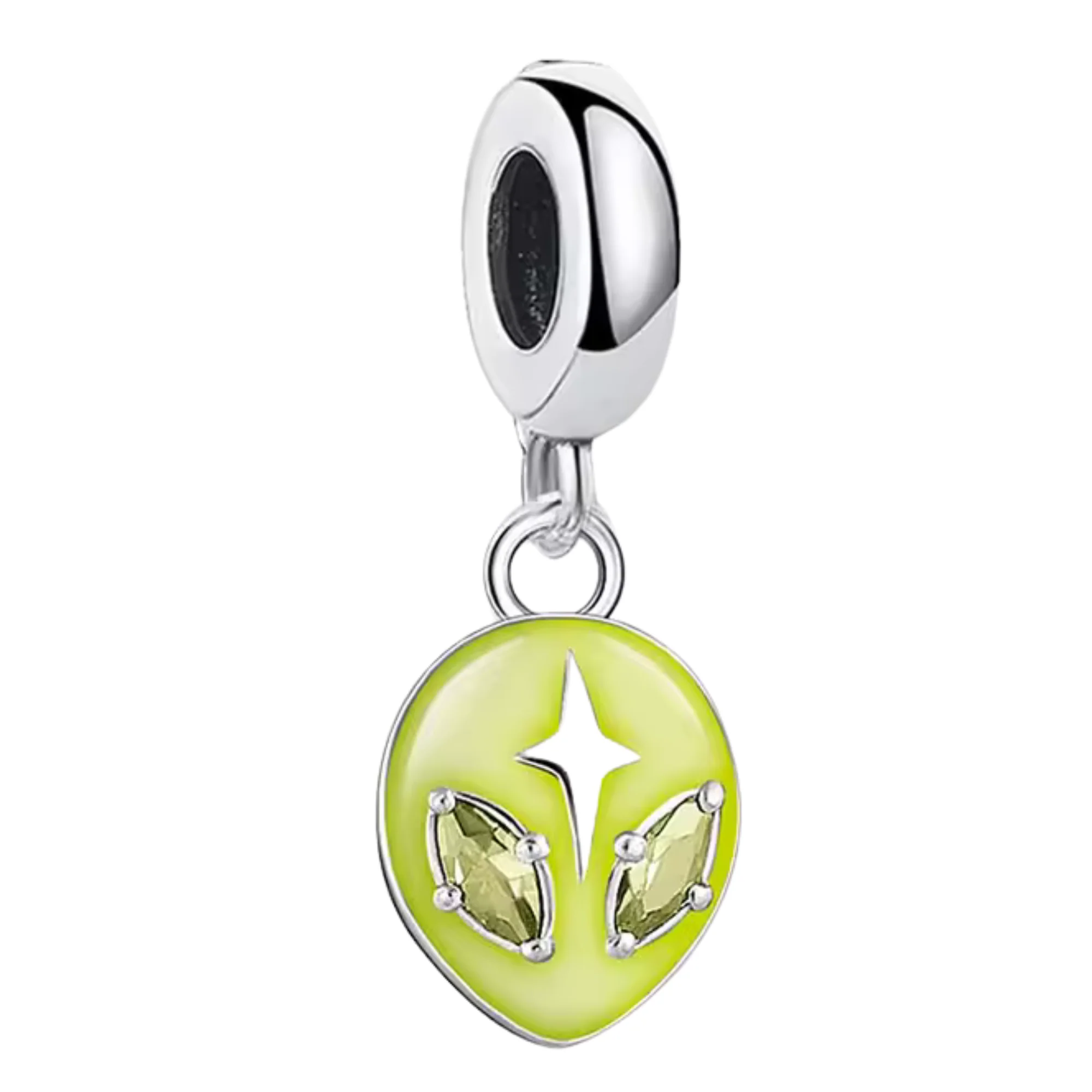 Silver Alien Head Charm – Extraterrestrial Mystery in 5 Colors - Image 2