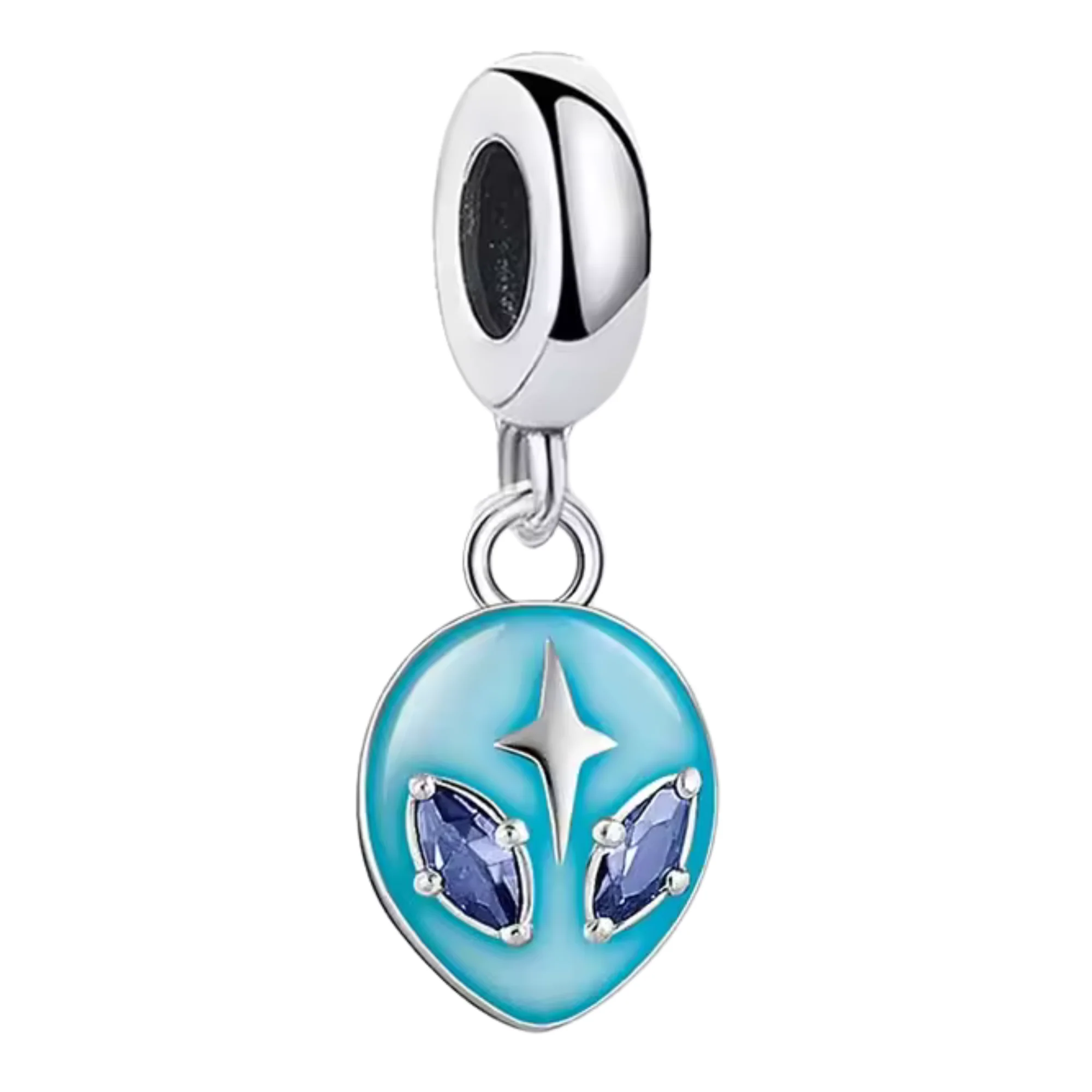 Silver Alien Head Charm – Extraterrestrial Mystery in 5 Colors - Image 3