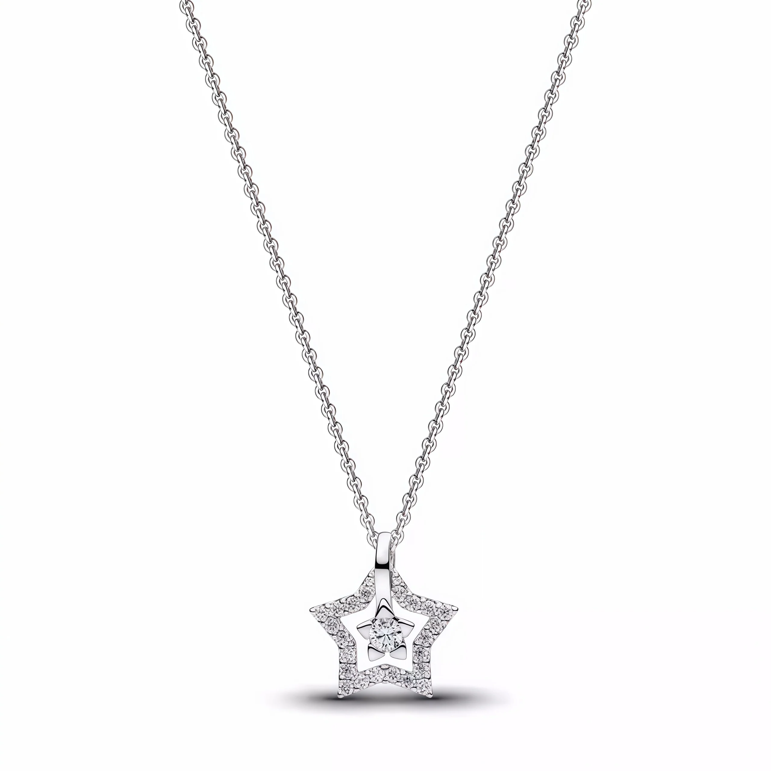 Necklace - Silver Rhinestone Star