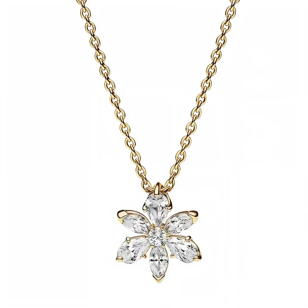 Sparkling Herbarium Necklace – Floral Motif in Silver or Gold - Image 2