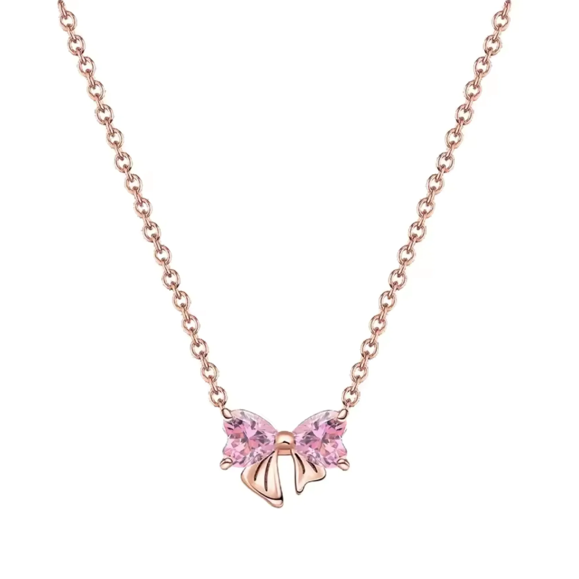 Pink Bow Necklace – Softness and Timeless Elegance