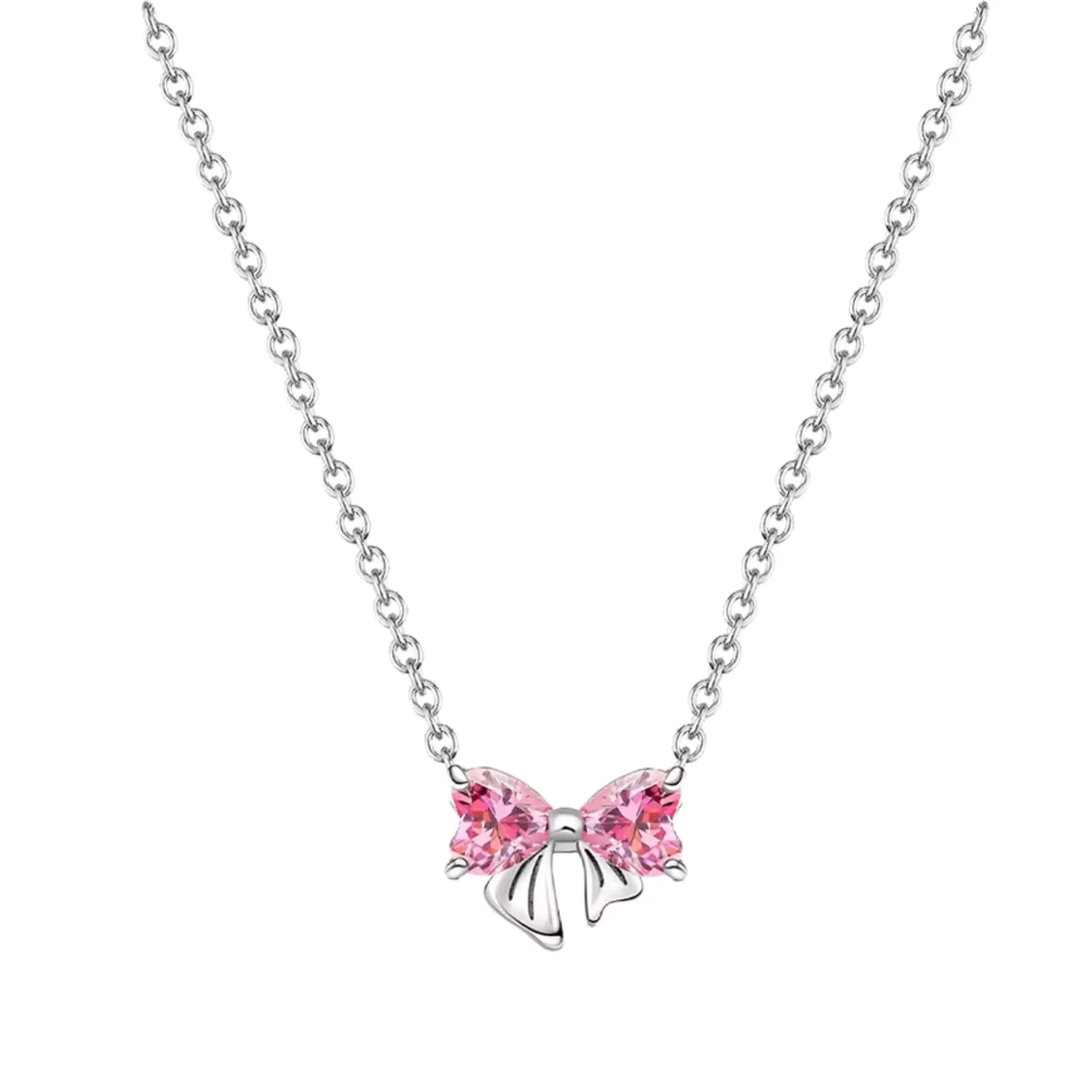 Pink Bow Necklace – Softness and Timeless Elegance - Image 2
